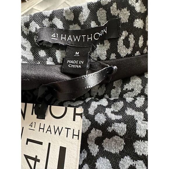 41 Hawthorn Nemma Knit Pencil‎ Skirt Dark Gray Black Leopard Print Sz M NWT - Picture 5 of 7